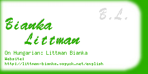 bianka littman business card